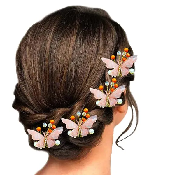 Pack_of_5_Peach_Butterfly_With_Shiny_Pearl_Hair_Pin_Accessories_For_Women
