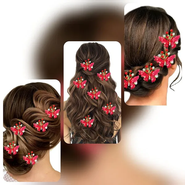 Pack_of_5_Red_Butterfly_With_Shiny_Pearl_Hair_Pin_Accessories_For_Women