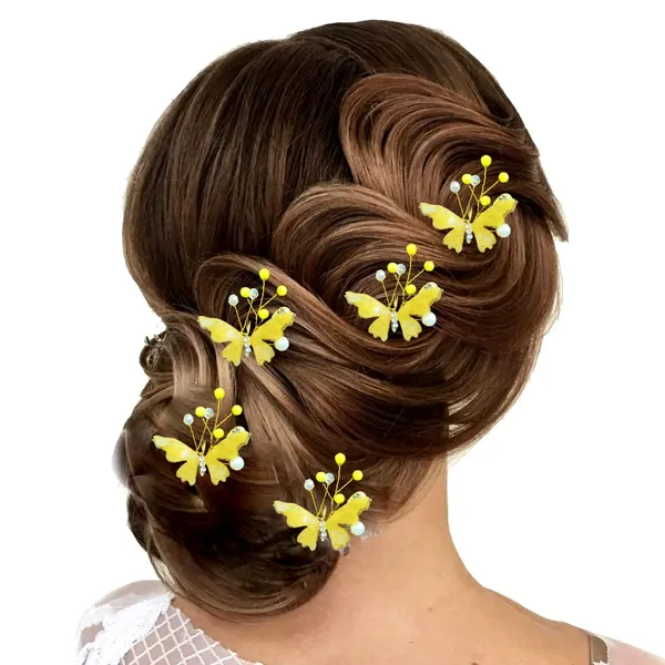 Pack_of_5_Yellow_Butterfly_With_Shiny_Pearl_Hair_Pin_Accessories_For_Women