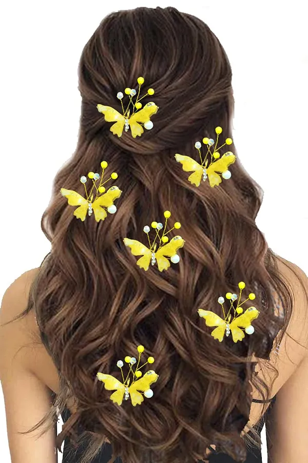Pack_of_5_Yellow_Butterfly_With_Shiny_Pearl_Hair_Pin_Accessories_For_Women