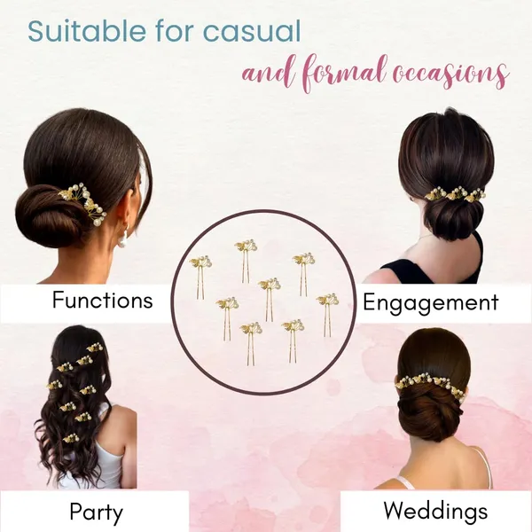 Golden_Metal_Stone_With_Leaf_Juda_Bun_Pin_Accessories_For_Women_&_Girls_(Set_Of_8)_(14_X_8_X_1_Cm)