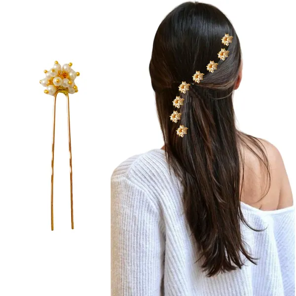 Golden_Metal_Elegant_Pearl_And_Fusion_Juda_Bun_Pin_For_Women_&_Girls_(Set_Of_8)_(14_X_8_X_1_Cm)