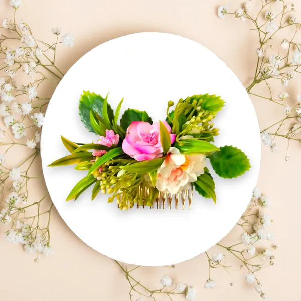Baby_Pink_&_Peach_Artificial_Metal_Floral_Adorned_With_Intricate_Flowers_And_Leaves_Design_Hairpin_Accessories_For_Women_&_Girls_(14_X_8_X_1_Cm)