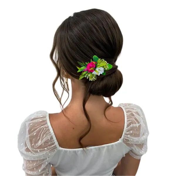 Dark_Pink_&_White_Artificial_Metal_Floral_Adorned_With_Intricate_Flowers_And_Leaves_Design_Hairpin_Accessories_For_Women_&_Girls_(14_X_8_X_1_Cm)