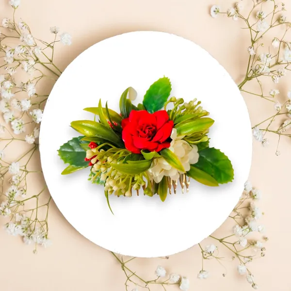 Red_&_Cream_Artificial_Metal_Floral_Adorned_With_Intricate_Flowers_And_Leaves_Design_Hairpin_Accessories_For_Women_&_Girls_(14_X_8_X_1_Cm)