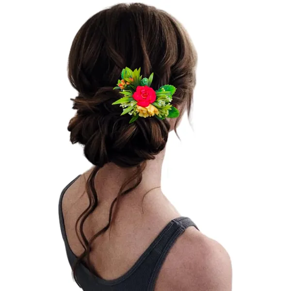 Red_&_Yellow_Artificial_Metal_Floral_Adorned_With_Intricate_Flowers_And_Leaves_Design_Hairpin_Accessories_For_Women_&_Girls_(14_X_8_X_1_Cm)