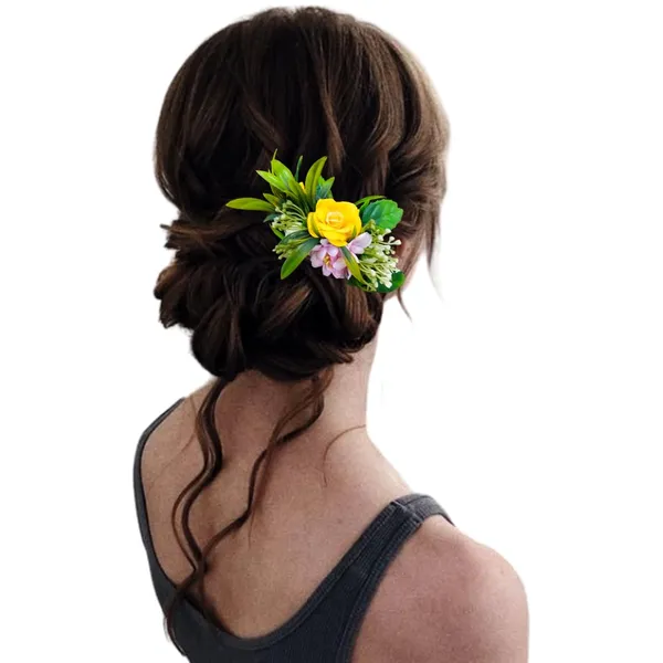 Yellow_&_Baby_Pink_Artificial_Metal_Floral_Adorned_With_Intricate_Flowers_And_Leaves_Design_Hairpin_Accessories_For_Women_&_Girls_(14_X_8_X_1_Cm)