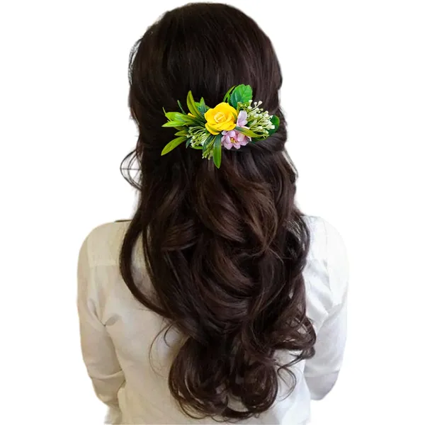 Yellow_&_Baby_Pink_Artificial_Metal_Floral_Adorned_With_Intricate_Flowers_And_Leaves_Design_Hairpin_Accessories_For_Women_&_Girls_(14_X_8_X_1_Cm)
