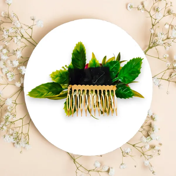 Yellow_&_Baby_Pink_Artificial_Metal_Floral_Adorned_With_Intricate_Flowers_And_Leaves_Design_Hairpin_Accessories_For_Women_&_Girls_(14_X_8_X_1_Cm)