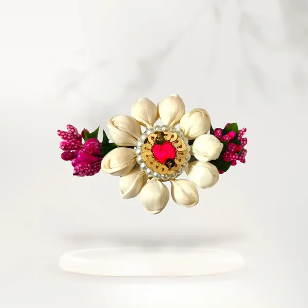 Dark_Pink_Artificial_Metal_Floral_Mogra_Petal_Centerpiece_With_Pollens_Design_Hairpin_Claw_Clip_Hair_Accessories_For_Women_&_Girls_(14_X_8_X_1_Cm)
