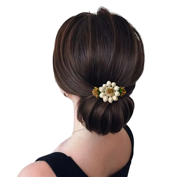 Golden_Artificial_Metal_Floral_Mogra_Petal_Centerpiece_With_Pollens_Design_Hairpin_Claw_Clip_Hair_Accessories_For_Women_&_Girls_(14_X_8_X_1_Cm)