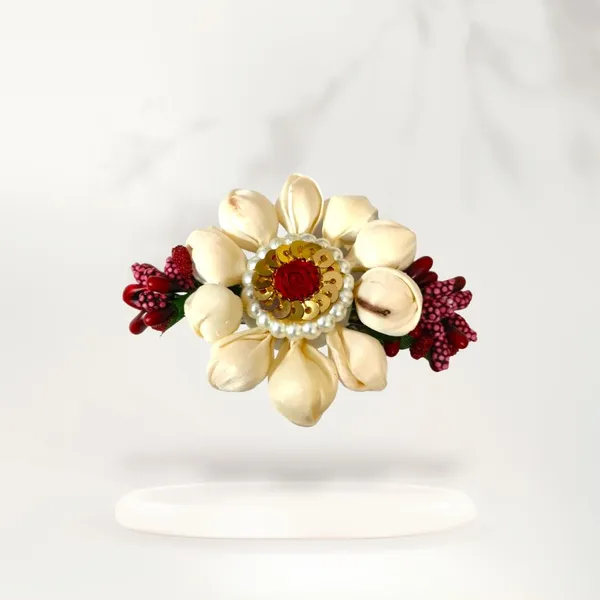 Maroon_Artificial_Metal_Floral_Mogra_Petal_Centerpiece_With_Pollens_Design_Hairpin_Claw_Clip_Hair_Accessories_For_Women_&_Girls_(14_X_8_X_1_Cm)