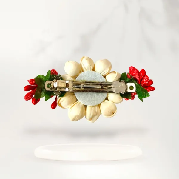 Red_Artificial_Metal_Floral_Mogra_Petal_Centerpiece_With_Pollens_Design_Hairpin_Claw_Clip_Hair_Accessories_For_Women_&_Girls_(14_X_8_X_1_Cm)