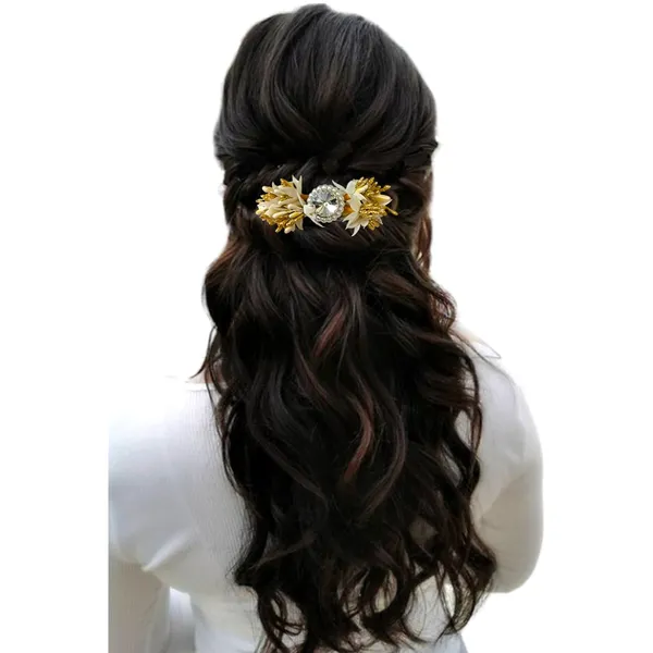 Gold_&_White_Crystal_Stone_Centerpiece_With_Claw_Clip_For_Women_&_Girls_(14_X_8_X_1_Cm)