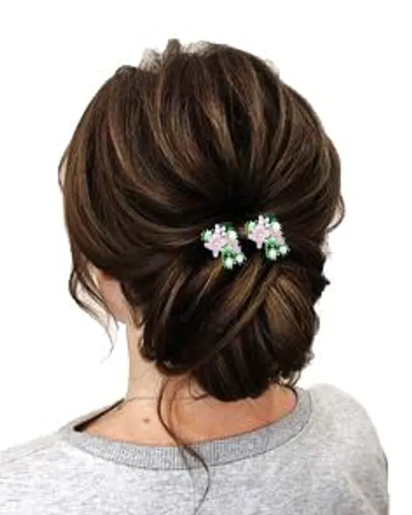 Baby_Pink_Artificial_Floral_Design_Bridal_Hair_Accessories_For_Women_&_Girls