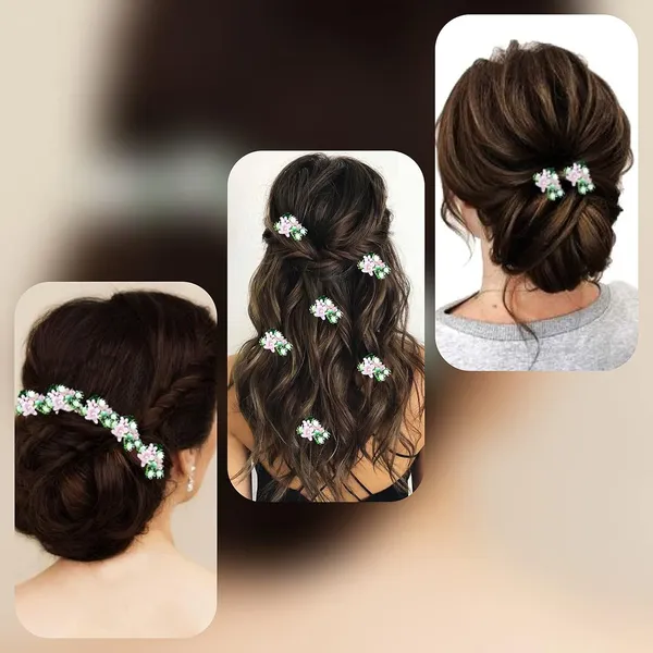 Baby_Pink_Artificial_Floral_Design_Bridal_Hair_Accessories_For_Women_&_Girls
