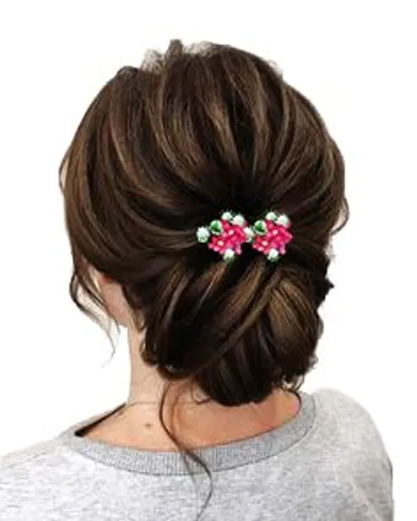 Red_Artificial_Floral_Design_Bridal_Hair_Accessories_For_Women_&_Girls