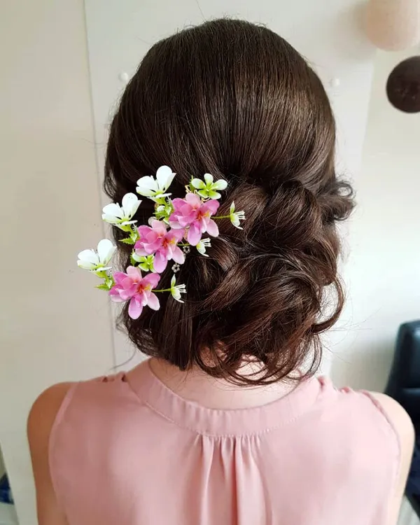 Baby_Pink_Artificial_Floral_Design_Bridal_Hair_Accessories_For_Women_&_Girls