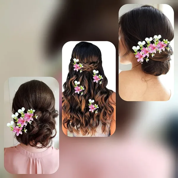 Baby_Pink_Artificial_Floral_Design_Bridal_Hair_Accessories_For_Women_&_Girls