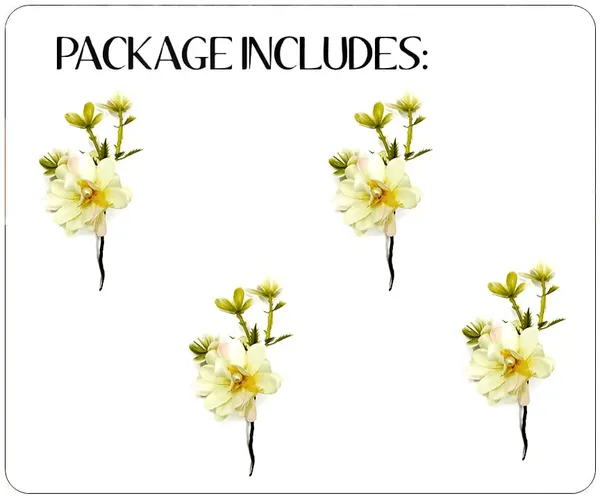 White_Artificial_Floral_Design_Bridal_Hair_Accessories_For_Women_&_Girls