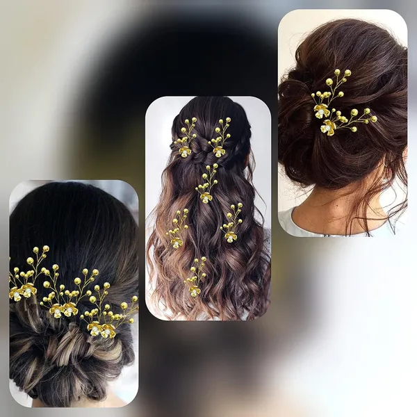 Golden_Small_Flower_With_Pearls_Hair_Pin_For_Women_&_Girls