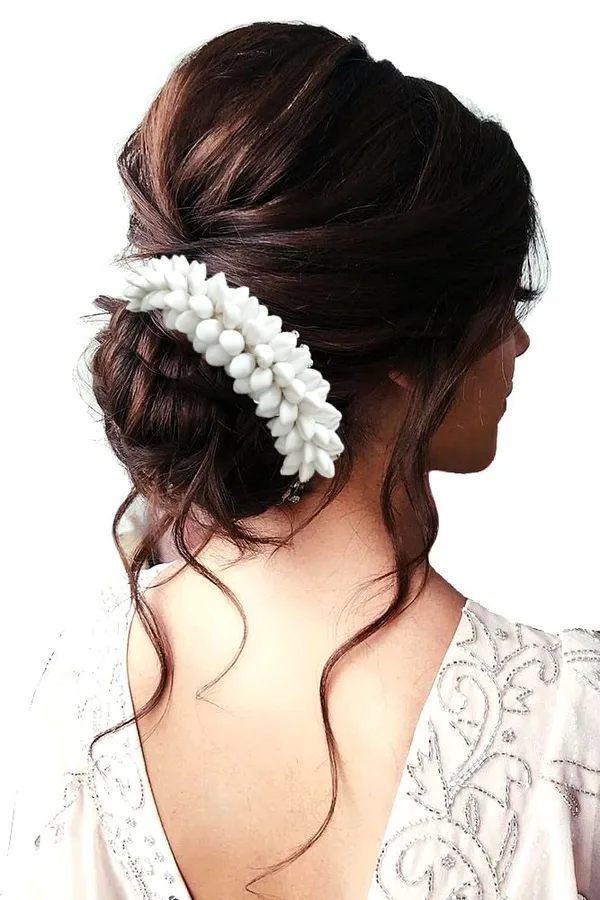White_Artificial_Mogra_Flower_Gajra_Style_Hair_Accessories