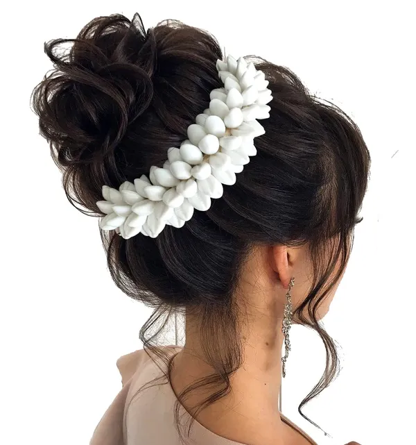 White_Artificial_Mogra_Flower_Gajra_Style_Hair_Accessories