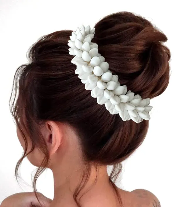 White_Artificial_Mogra_Flower_Gajra_Style_Hair_Accessories