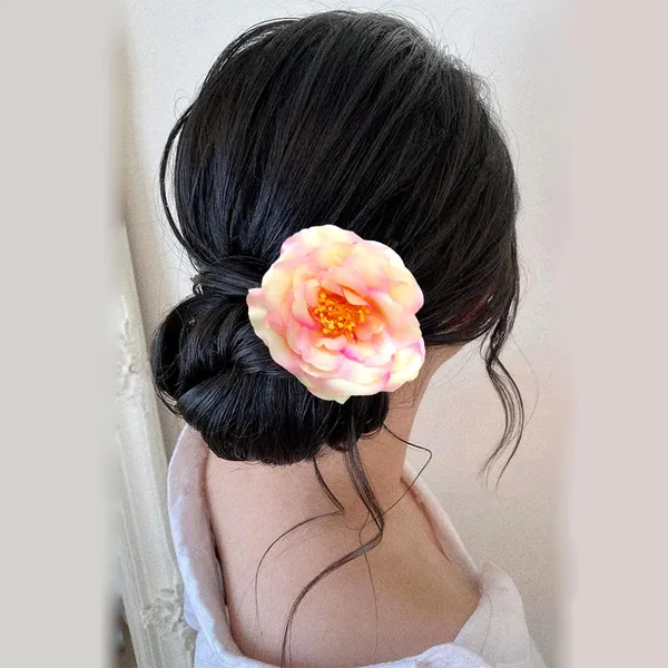 Baby_Pink_Artificial_Rose_Hair_Pin_Accessories_For_Women_&_Girls_(14_X_8_X_1_Cm)