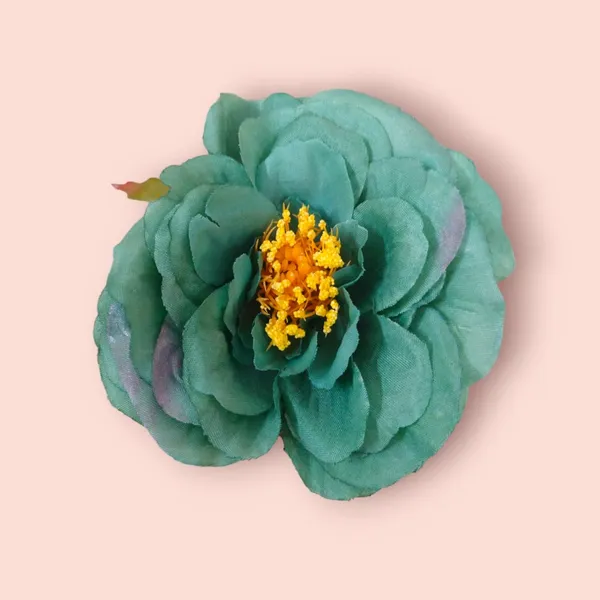 Blue_&_Green_Artificial_Rose_Hair_Pin_Accessories_For_Women_&_Girls_(14_X_8_X_1_Cm)