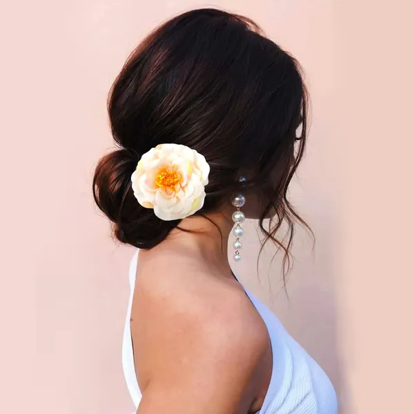 Cream_Artificial_Rose_Hair_Pin_Accessories_For_Women_&_Girls_(14_X_8_X_1_Cm)