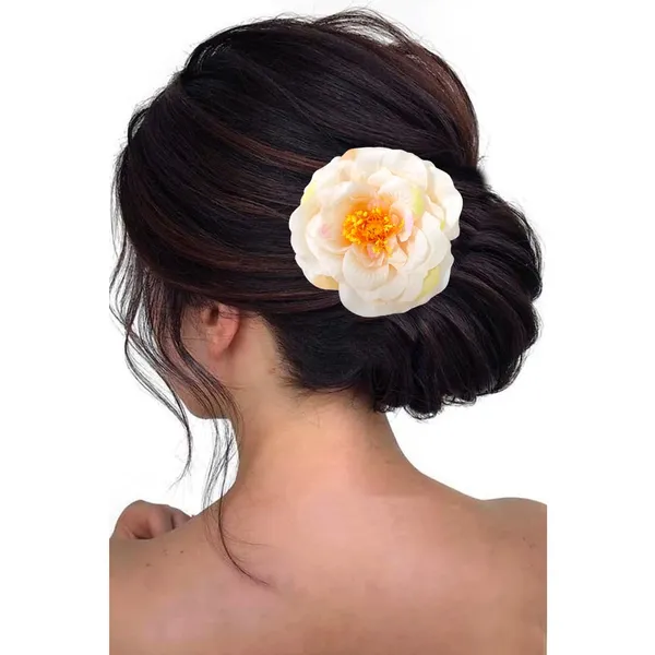 Cream_Artificial_Rose_Hair_Pin_Accessories_For_Women_&_Girls_(14_X_8_X_1_Cm)