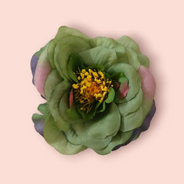 Green_Artificial_Rose_Hair_Pin_Accessories_For_Women_&_Girls_(14_X_8_X_1_Cm)