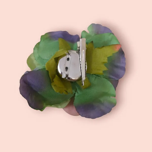 Green_Artificial_Rose_Hair_Pin_Accessories_For_Women_&_Girls_(14_X_8_X_1_Cm)
