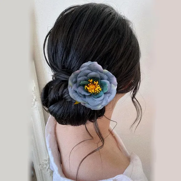 Grey_Artificial_Rose_Hair_Pin_Accessories_For_Women_&_Girls_(14_X_8_X_1_Cm)