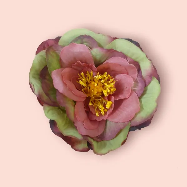 Maroon_&_Green_Artificial_Rose_Hair_Pin_Accessories_For_Women_&_Girls_(14_X_8_X_1_Cm)