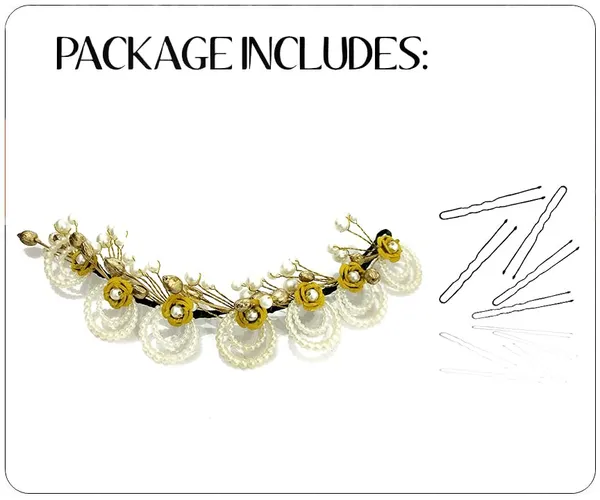 Golden_Artificial_Flowers_With_Pearls_Peacock_Feather_Shape_Hair_Vein_Accessories_For_Women_&_Girls