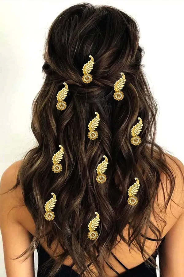 Golden_Artificial_Stone_Flowers_With_Metal_Leaf_Designed_Bridal_Hair_Pin_Accessories