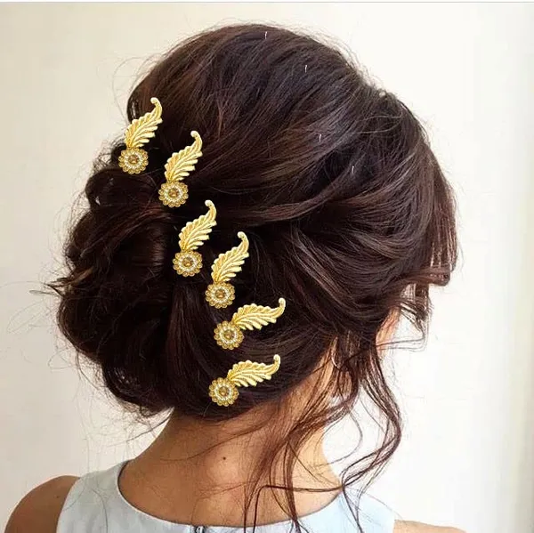 Golden_Artificial_Stone_Flowers_With_Metal_Leaf_Designed_Bridal_Hair_Pin_Accessories