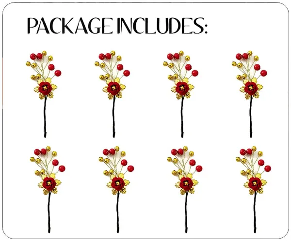 Pack_of_8_Red_Artificial_Flower_With_Beads_Hair_Pin_For_Women