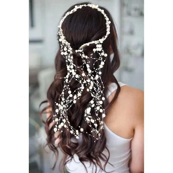 White_Artificial_Pearls_Made_Hair_Pin_Accessories_For_Women_&_Girls
