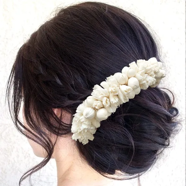 White_Artificial_Mogra_Gajra_Flower_Round_Shape_Juda_Pin_For_Women_&_Girls