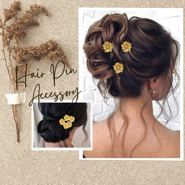 Silver_Artificial_Rounded_Leaf_Designed_Flowers_With_Stones_Hair_Pin_Accessories_For_Women_&_Girls
