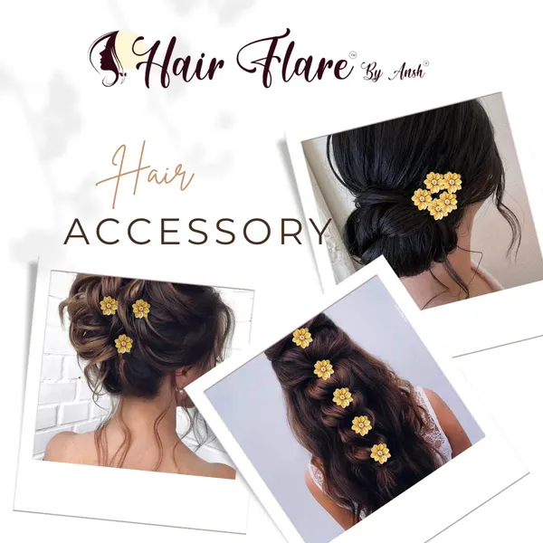 Silver_Artificial_Rounded_Leaf_Designed_Flowers_With_Stones_Hair_Pin_Accessories_For_Women_&_Girls