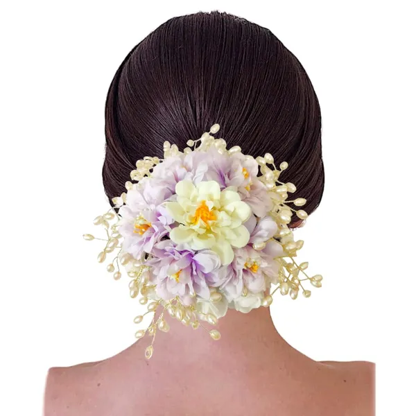Purple_Artificial_Floral_Gajra_Judabun_With_Pearl_Bead_Branches_Hairpin_Accessories_For_Women_&_Girls_(14_X_8_X_1_Cm)