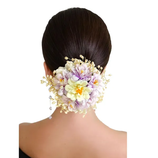Purple_Artificial_Floral_Gajra_Judabun_With_Pearl_Bead_Branches_Hairpin_Accessories_For_Women_&_Girls_(14_X_8_X_1_Cm)