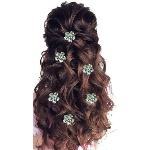 Silver_Stone_Made_Flowers_Hair_Comb_Slide_For_Women_&_Girls