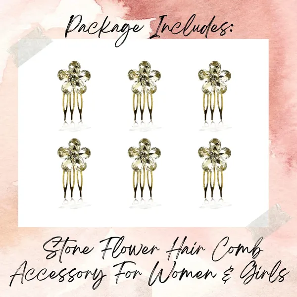 Silver_Stone_Made_Flowers_Hair_Comb_Slide_For_Women_&_Girls
