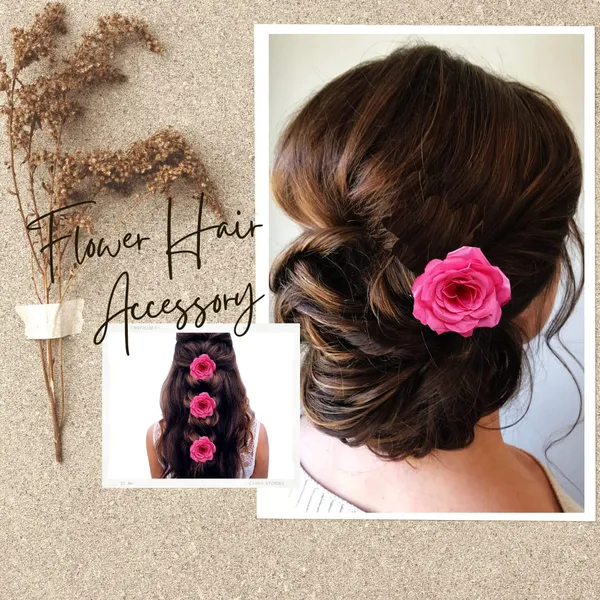 Pack_of_3_Dark_Pink_Floral_Bridesmaid_Hair_Accessories_Rose_Pin