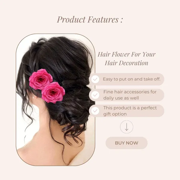 Pack_of_3_Dark_Pink_Floral_Bridesmaid_Hair_Accessories_Rose_Pin